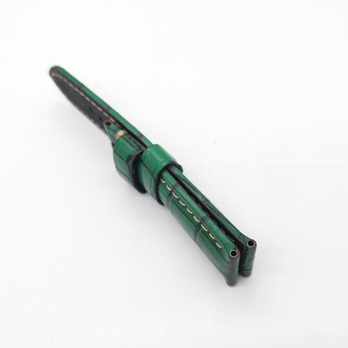 Bamboo Crocodile Pattern Green Calf Leather Strap for PAM LUNMINOR RADIOMIR 24mm - 22mm 125mm - 75mm