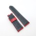 Bamboo Crocodile Pattern Red Calf Leather Strap for PAM LUNMINOR RADIOMIR 24mm - 22mm Wristband