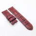 Bamboo Crocodile Rose Red Calf Leather Band Strap for PAM LUNMINOR RADIOMIR Replacement Bracelet  24mm-22mm