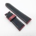 Bamboo Crocodile Rose Red Calf Leather Band Strap for PAM LUNMINOR RADIOMIR Replacement Bracelet  24mm-22mm