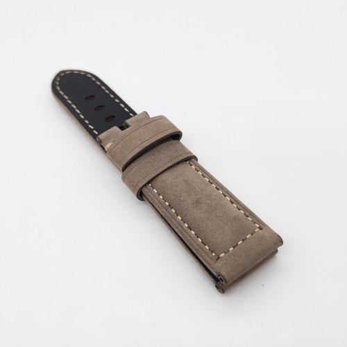 Green Calf Leather Folding Deployment Clasp Band Strap 24mm - 22mm For PAM PAM111 Watch