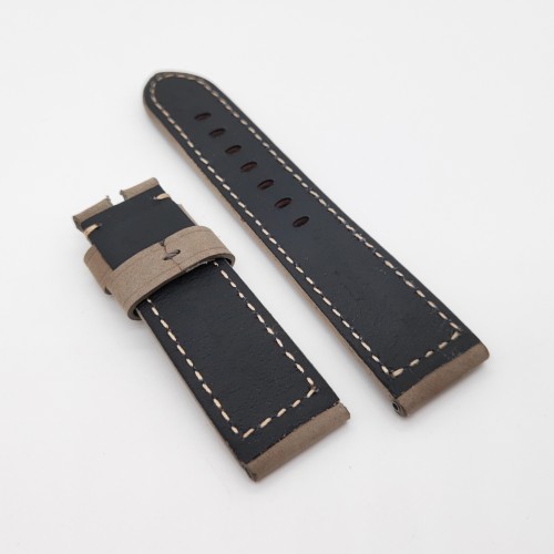 Green Calf Leather Folding Deployment Clasp Band Strap 24mm - 22mm For PAM PAM111 Watch