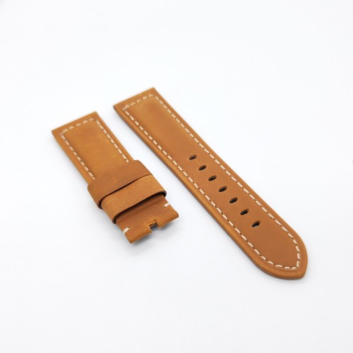 24mm / 22mm Brown Calf Suede Leather Band Strap for PAM RADIOMIR LUMINOR Watch