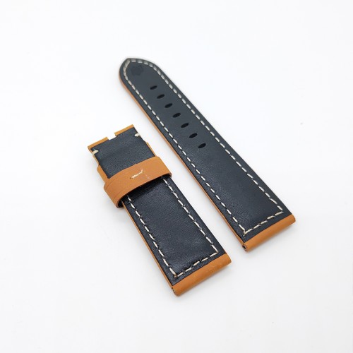 24mm / 22mm Brown Calf Suede Leather Band Strap for PAM RADIOMIR LUMINOR Watch
