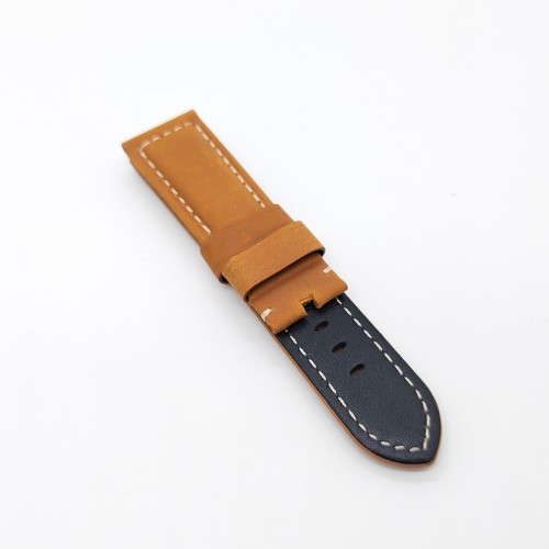 24mm / 22mm Brown Calf Suede Leather Band Strap for PAM RADIOMIR LUMINOR Watch