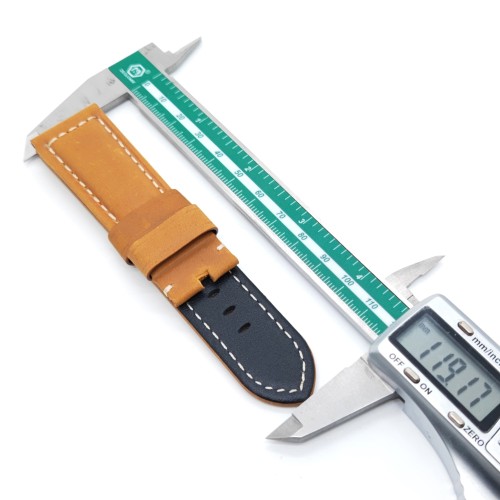 24mm / 22mm Brown Calf Suede Leather Band Strap for PAM RADIOMIR LUMINOR Watch