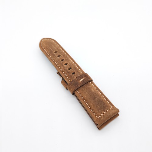 24mm / 22mm  Dark Brown Calf Leather for 22mm Tang buckle PAM Strap Watch Band Premium Quality Watchband Accessories