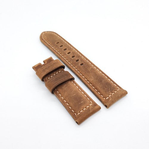 24mm / 22mm  Dark Brown Calf Leather for 22mm Tang buckle PAM Strap Watch Band Premium Quality Watchband Accessories