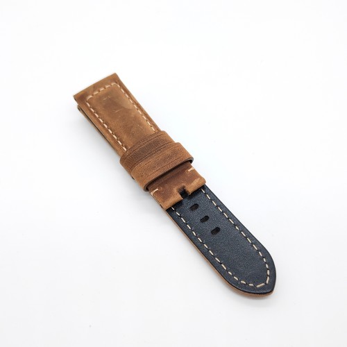 24mm / 22mm  Dark Brown Calf Leather for 22mm Tang buckle PAM Strap Watch Band Premium Quality Watchband Accessories