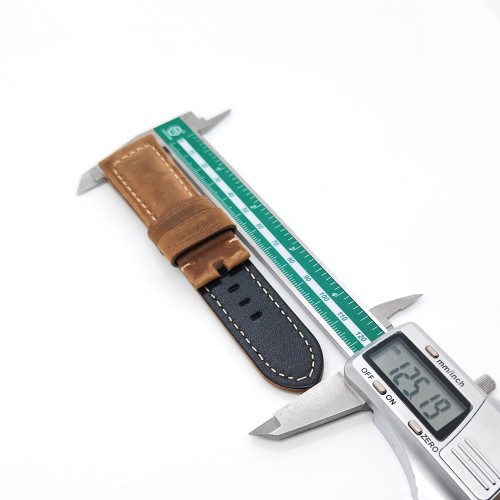 24mm / 22mm  Dark Brown Calf Leather for 22mm Tang buckle PAM Strap Watch Band Premium Quality Watchband Accessories