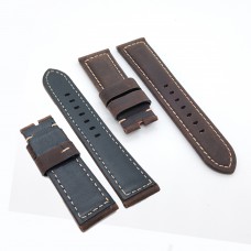 Brown Black Calf Leather for 22mm Tang buckle PAM PAM111 Strap 24mm / 22mm  Fashion Watch Band