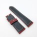 24mm / 22mm Brown Red Waxy Crack Calf Leather Strap for PAM RADIOMIR LUMINOR Watch Sport Strap