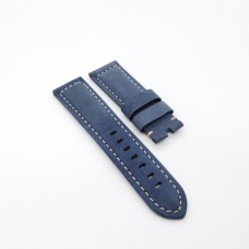 24mm / 22mm Light Blue Frosted Calf Leather Folding Deployment Clasp Strap Or Tang Band for PAM