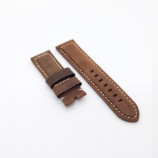 24mm / 22mm Grey Green Calf Leather Folding Deployment Clasp Band Strap For PAM PAM111 Watch