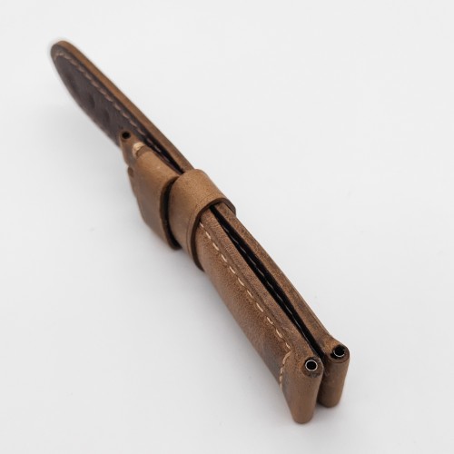 High quality 24mm / 22mm  Brown Waxy Calf Genuine Leather Bracelet PAM Strap Band for Tang buckle