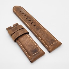 High quality 24mm / 22mm  Brown Waxy Calf Genuine Leather Bracelet PAM Strap Band for Tang buckle