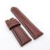 24mm / 22mm Brow Waxy Calf Leather Strap Watch Band For 22mm Folding PAM Clasp Watch