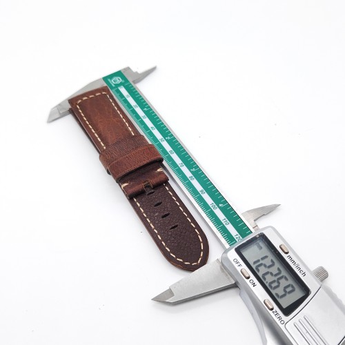 Brown Red Waxy Crack Calf Leather Strap 125mm / 75mm  for PAM RADIOMIR LUMINOR Watch