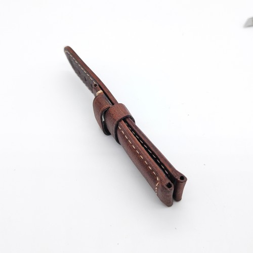 Brown Red Waxy Crack Calf Leather Strap 125mm / 75mm  for PAM RADIOMIR LUMINOR Watch