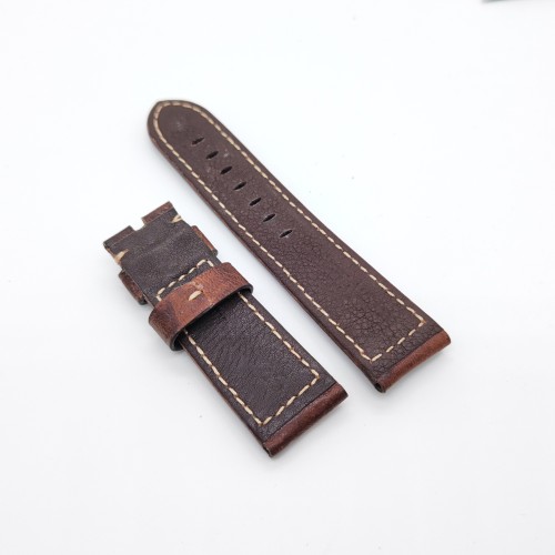 Brown Red Waxy Crack Calf Leather Strap 125mm / 75mm  for PAM RADIOMIR LUMINOR Watch