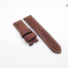 Brown Red Waxy Crack Calf Leather Strap 125mm / 75mm  for PAM RADIOMIR LUMINOR Watch