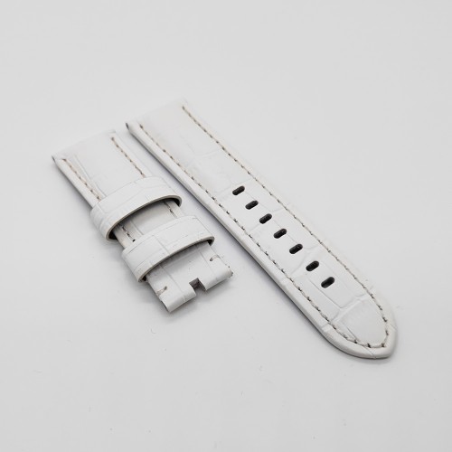 Bamboo Crocodile White Calf Leather Band Strap for PAM LUNMINOR RADIOMIR Watch Band Accessories 24mm/22mm