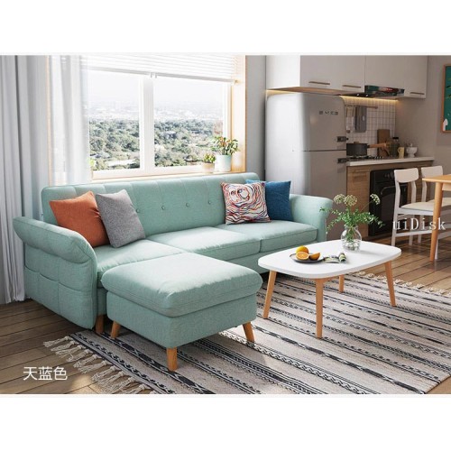 Nordic modern fabric sofa bed small family living room folding dual purpose furniture