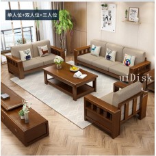 Modern solid wood sofa villa economic small family corner Princess sofa suit